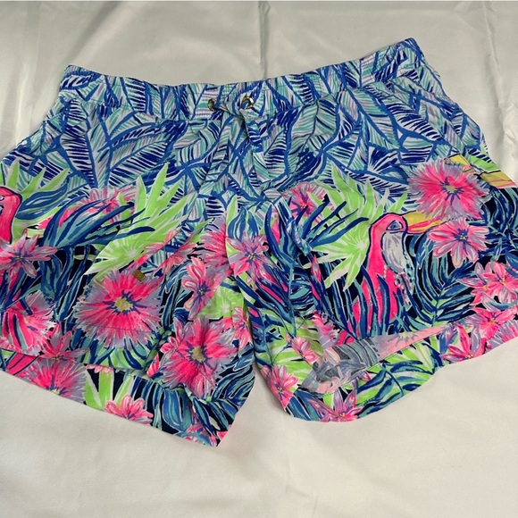 Lilly Pulitzer Katia Shorts Bennet Blue Lets Mango Engineered Size S - Picture 1 of 6